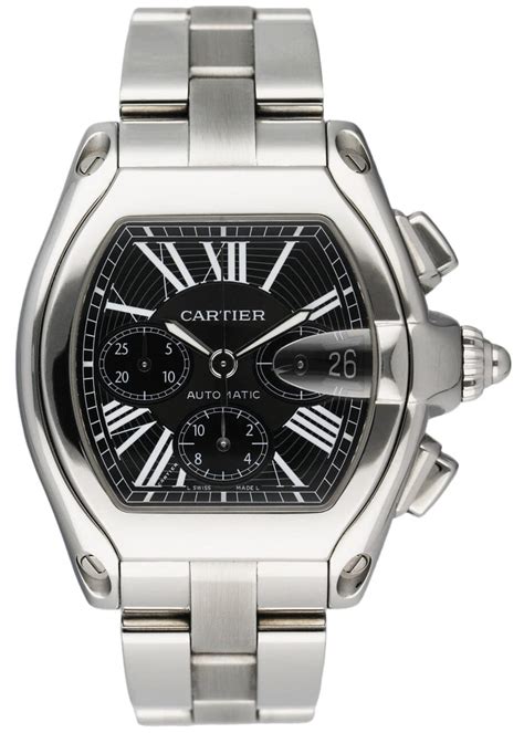 ggc98000 cartier|Cartier Roadster Ref. 2618 Black Dial Steel Black Strap Watch.